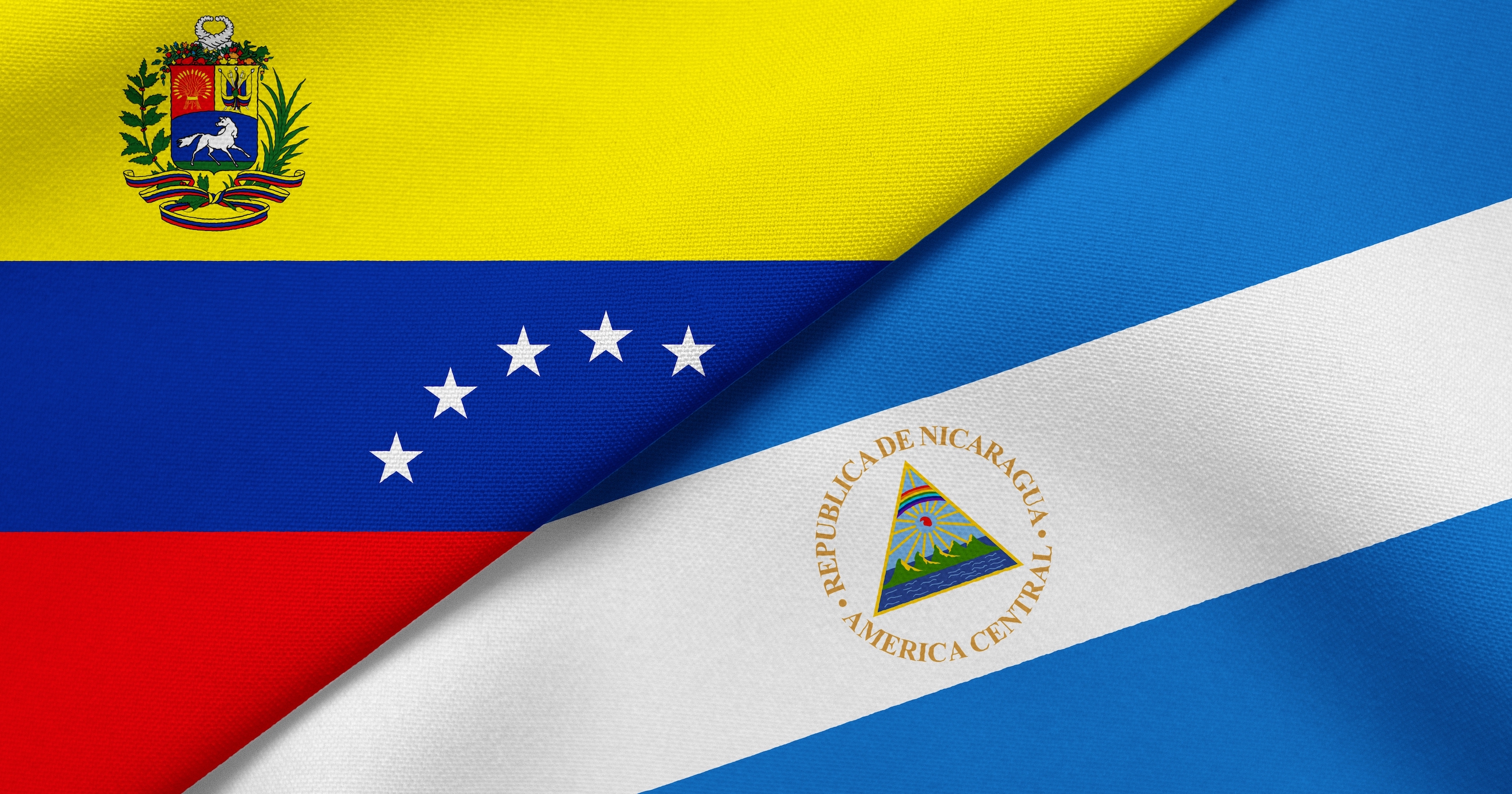 banderas de Nicaragua y Venezuela