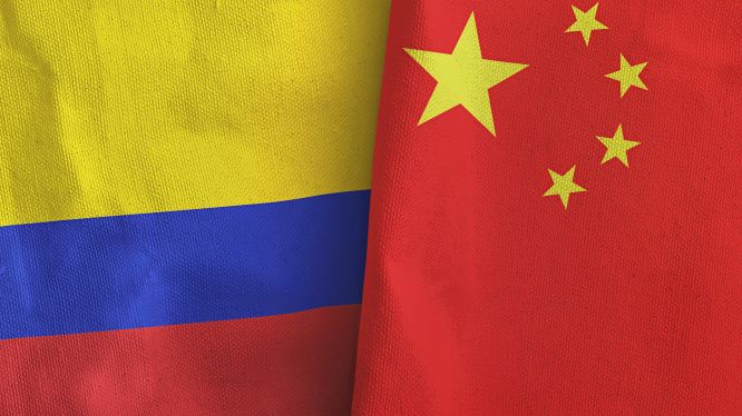 Banderas de Colombia y China 